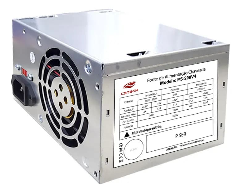 Fonte De Alimentação Para Pc C3tech C3plus Ps-200v4 200w