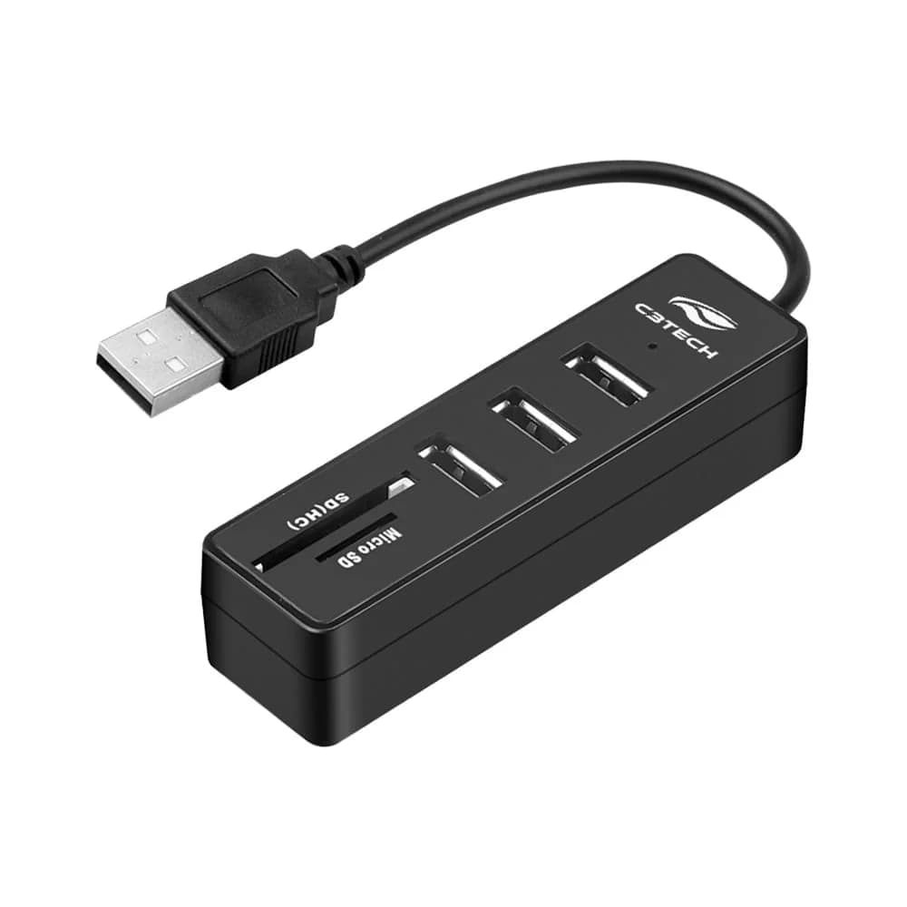 Hub Usb 2.0 5 Portas Hu-l200bk C3 Tech